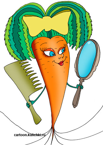 Карикатура про дачника и его тяжелый труд на огороде. Красивый урожай морковки.