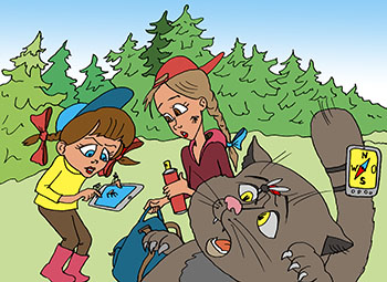 Карикатура про комаров. Сказка Елены Дубовской. Эпизод в лесу с комарами.